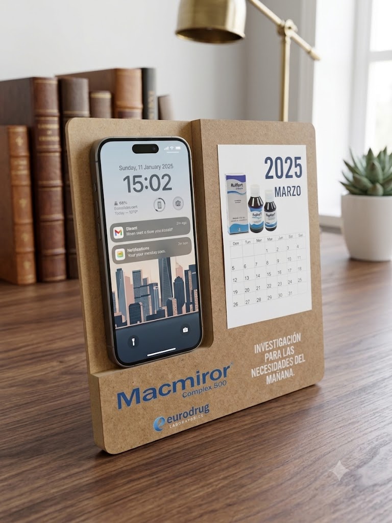 Macmiror - Porta celular calendario en impresión rígida Tucán