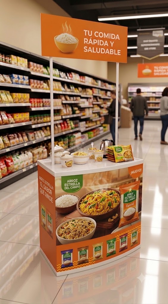 Stand Demostrador Degustación Arroz Estrella Tucán