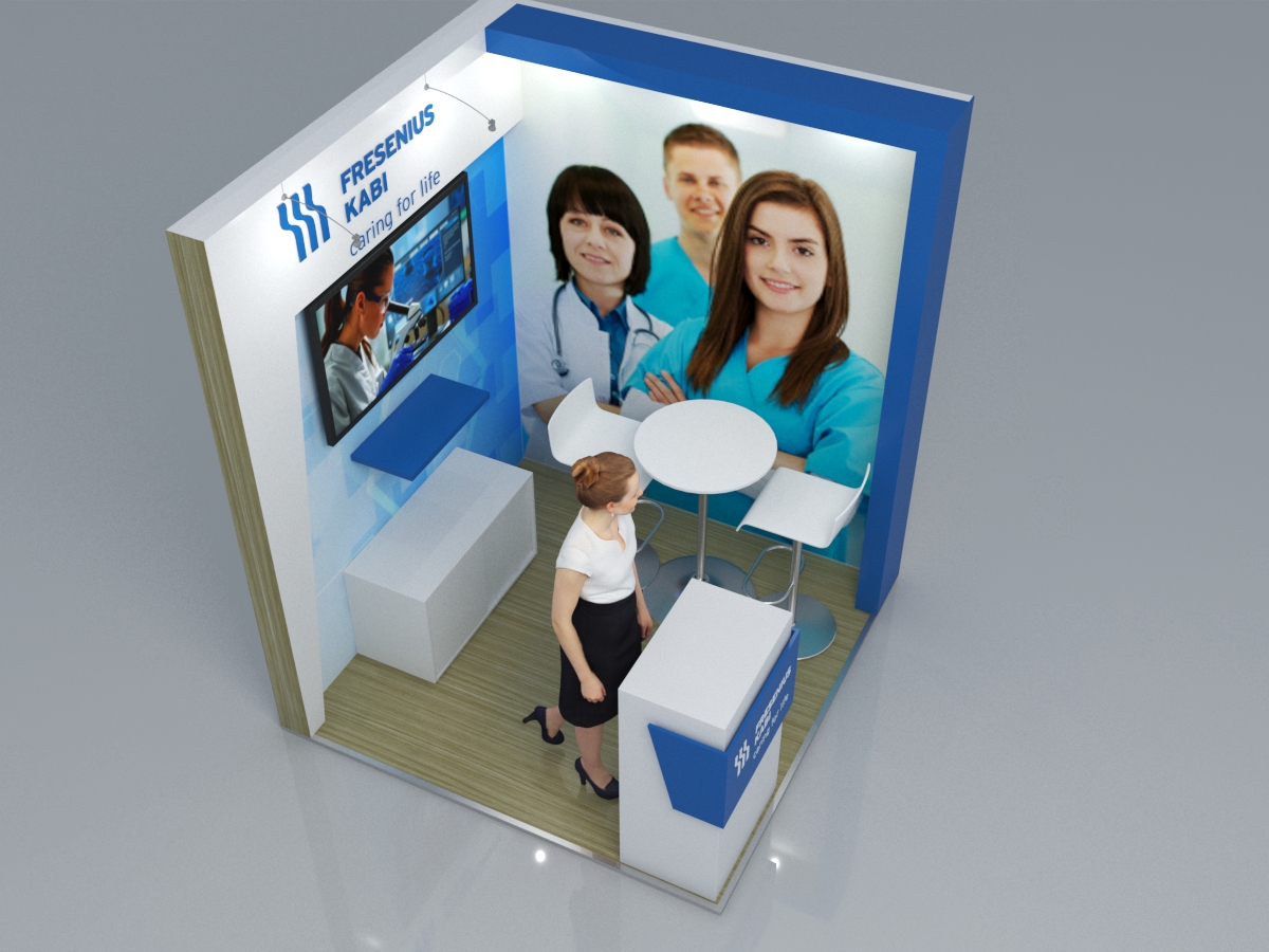Stand Híbrido con Cajas de Luz