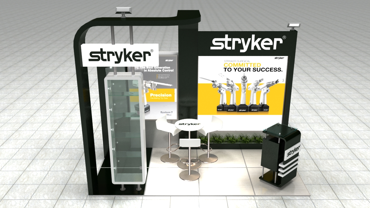 Stand Tecnológico con Vitrina de Seguridad